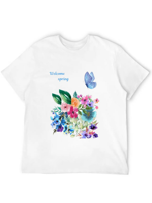 Welcome Spring Lightweight Cotton T-Shirt – Daily Comfort Graphic Shirt