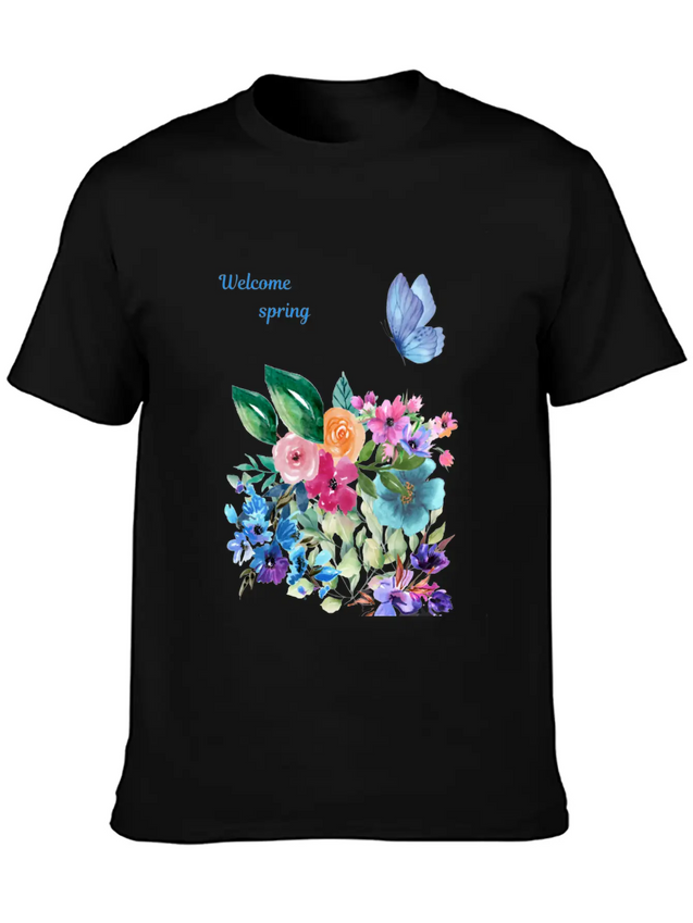 Welcome Spring Lightweight Cotton T-Shirt – Daily Comfort Graphic Shirt