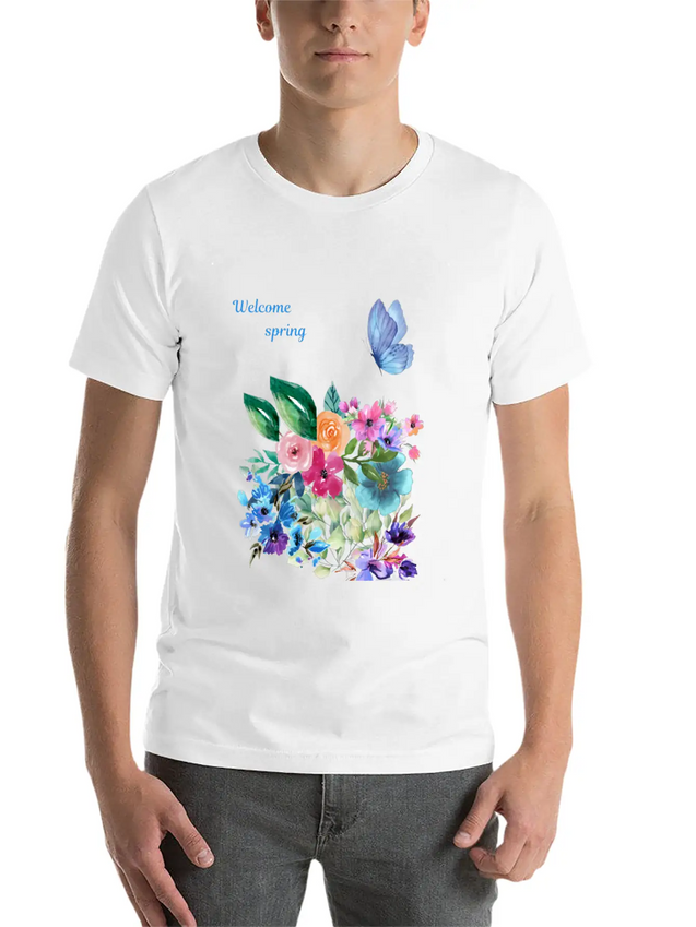 Welcome Spring Lightweight Cotton T-Shirt – Daily Comfort Graphic Shirt