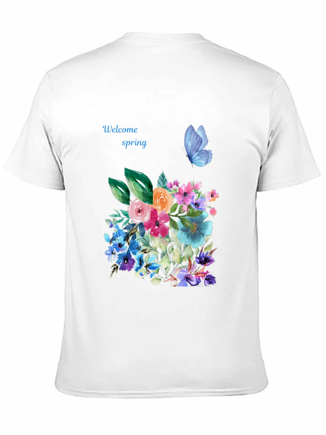 Welcome Spring Lightweight Cotton T-Shirt – Daily Comfort Graphic Shirt