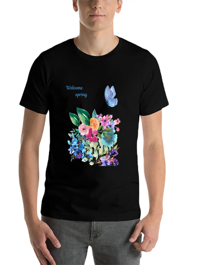 Welcome Spring Lightweight Cotton T-Shirt – Daily Comfort Graphic Shirt