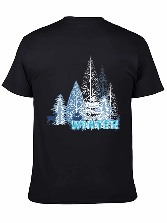 Winter Snowflake Creative Winter Blue Snowflakes Lightweight Cotton T-Shirt – Daily Comfort Graphic Shirt