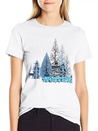 Winter Snowflake Creative Winter Blue Snowflakes Lightweight Cotton T-Shirt – Daily Comfort Graphic Shirt