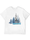 Winter Snowflake Creative Winter Blue Snowflakes Lightweight Cotton T-Shirt – Daily Comfort Graphic Shirt