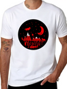 Witch, Wolf, Raven, Pumpkins Lightweight Cotton T-Shirt – Daily Comfort Graphic Shirt
