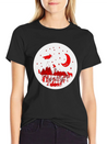Witch, Wolf, Raven, Pumpkins Lightweight Cotton T-Shirt – Daily Comfort Graphic Shirt