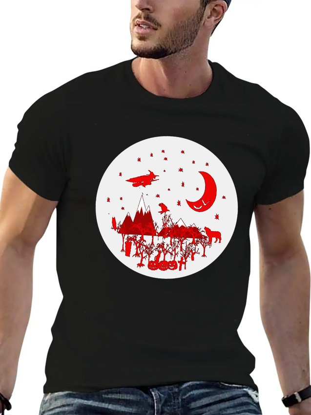 Witch, Wolf, Raven, Pumpkins Lightweight Cotton T-Shirt – Daily Comfort Graphic Shirt