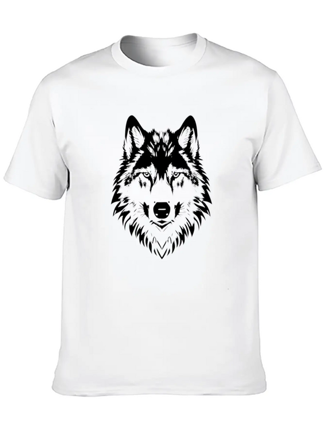 Wolf Design Lightweight Cotton T-Shirt – Daily Comfort Graphic Shirt