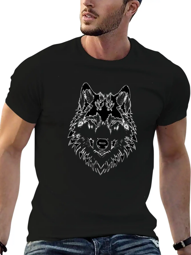 Wolf Design Lightweight Cotton T-Shirt – Daily Comfort Graphic Shirt