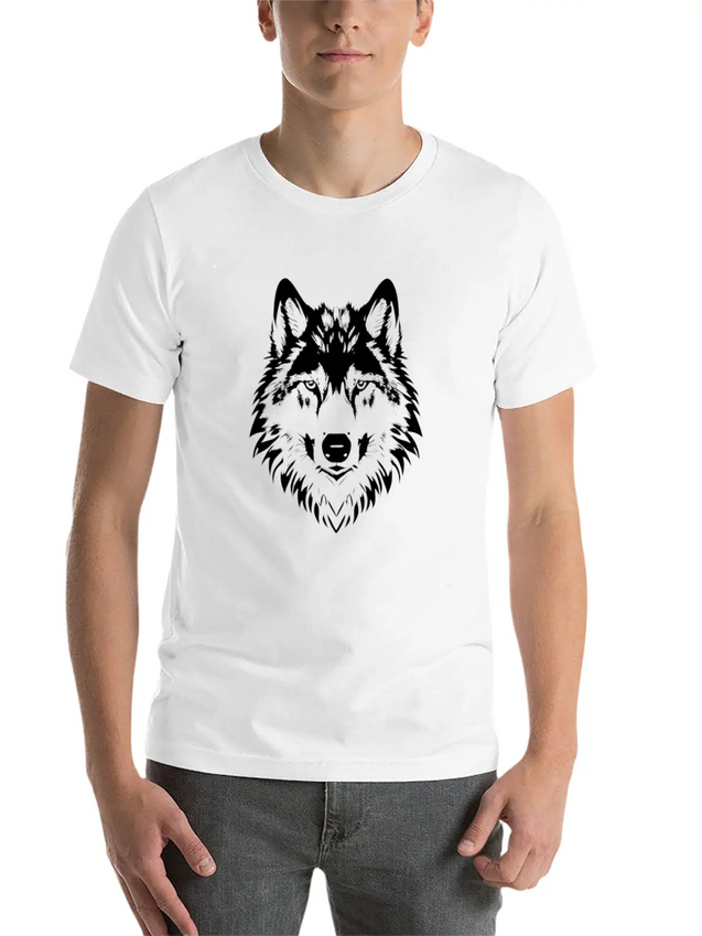 Wolf Design Lightweight Cotton T-Shirt – Daily Comfort Graphic Shirt