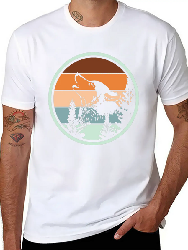 Wolf Howl | Howling Wolves Forest Nature Wolfpack Lightweight Cotton T-Shirt – Daily Comfort Graphic Shirt