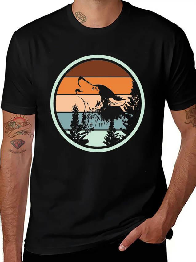 Wolf Howl | Howling Wolves Forest Nature Wolfpack Lightweight Cotton T-Shirt – Daily Comfort Graphic Shirt