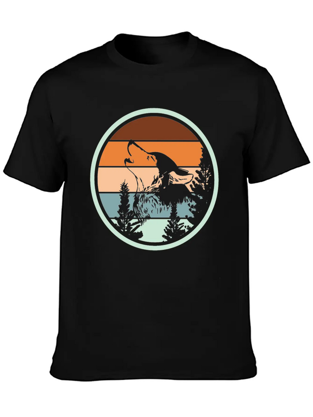 Wolf Howl | Howling Wolves Forest Nature Wolfpack Lightweight Cotton T-Shirt – Daily Comfort Graphic Shirt