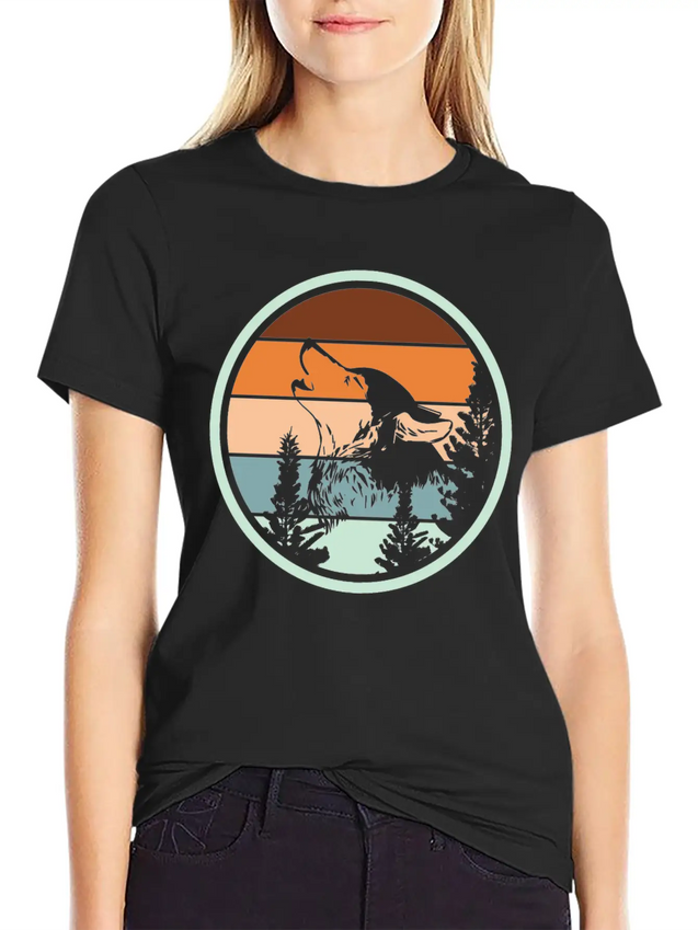 Wolf Howl | Howling Wolves Forest Nature Wolfpack Lightweight Cotton T-Shirt – Daily Comfort Graphic Shirt