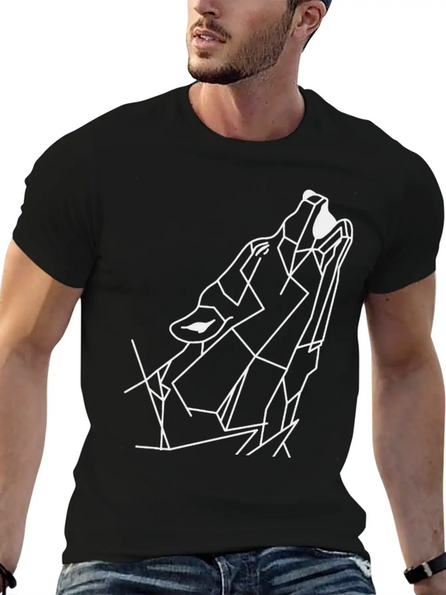Wolf Howling Lightweight Cotton T-Shirt – Daily Comfort Graphic Shirt