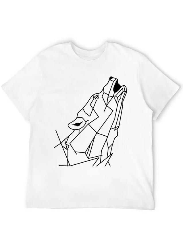 Wolf Howling Lightweight Cotton T-Shirt – Daily Comfort Graphic Shirt