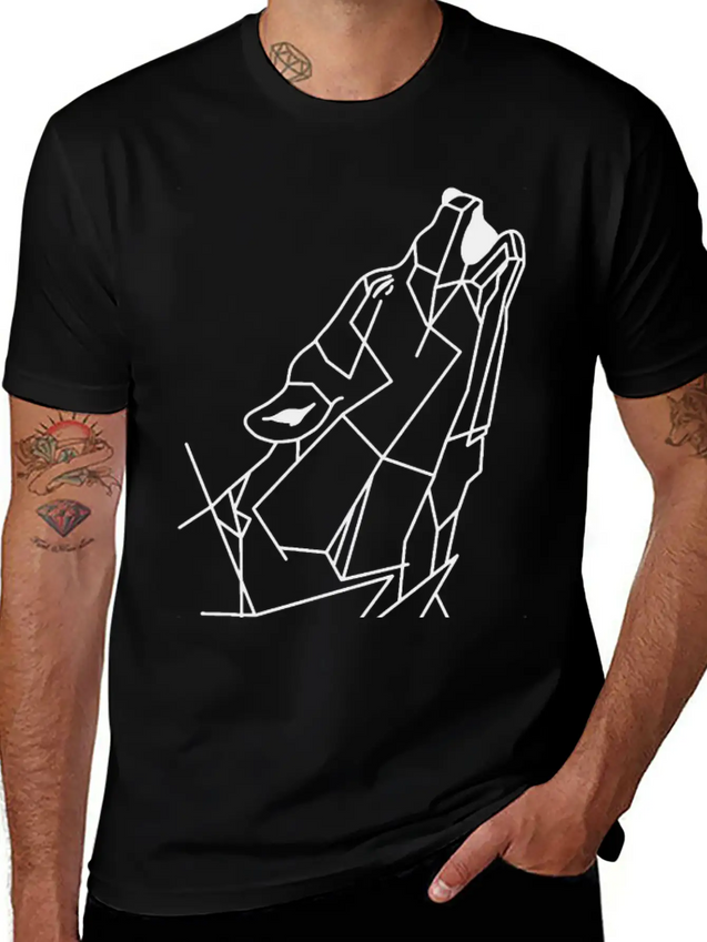 Wolf Howling Lightweight Cotton T-Shirt – Daily Comfort Graphic Shirt
