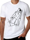 Wolf Howling Lightweight Cotton T-Shirt – Daily Comfort Graphic Shirt