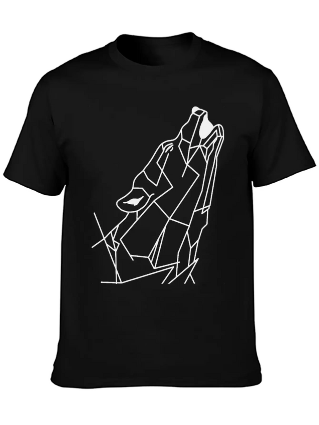 Wolf Howling Lightweight Cotton T-Shirt – Daily Comfort Graphic Shirt