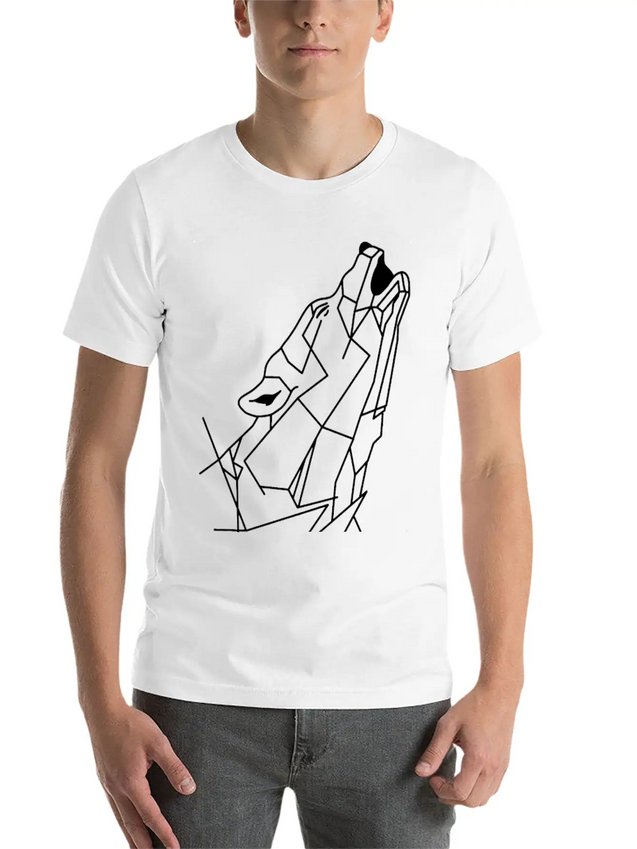 Wolf Howling Lightweight Cotton T-Shirt – Daily Comfort Graphic Shirt
