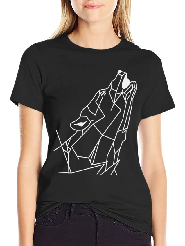 Wolf Howling Lightweight Cotton T-Shirt – Daily Comfort Graphic Shirt