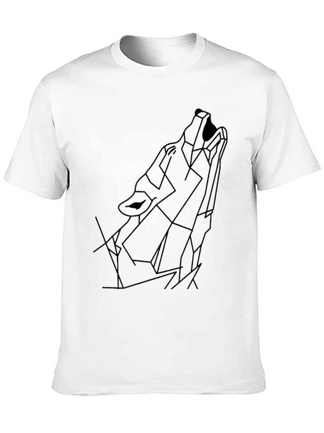 Wolf Howling Lightweight Cotton T-Shirt – Daily Comfort Graphic Shirt