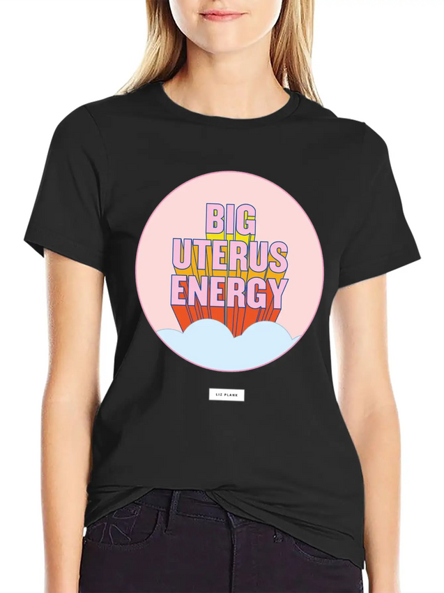 Women Big Energy Lightweight Cotton T-Shirt – Daily Comfort Graphic Shirt