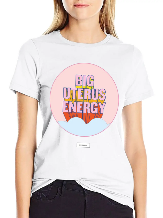 Women Big Energy Lightweight Cotton T-Shirt – Daily Comfort Graphic Shirt