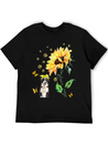 Womens Sunflower Border Collie Mom Dog Lover Gift Lightweight Cotton T-Shirt – Daily Comfort Graphic Shirt