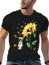 Womens Sunflower Border Collie Mom Dog Lover Gift Lightweight Cotton T-Shirt – Daily Comfort Graphic Shirt
