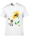 Womens Sunflower Border Collie Mom Dog Lover Gift Lightweight Cotton T-Shirt – Daily Comfort Graphic Shirt