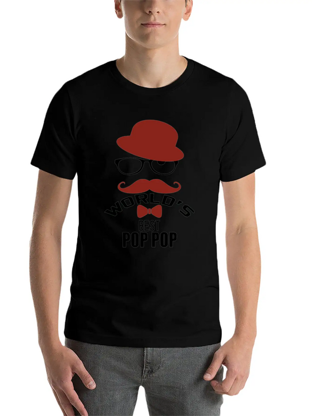 World's Best Pop Pop Lightweight Cotton T-Shirt – Daily Comfort Graphic Shirt