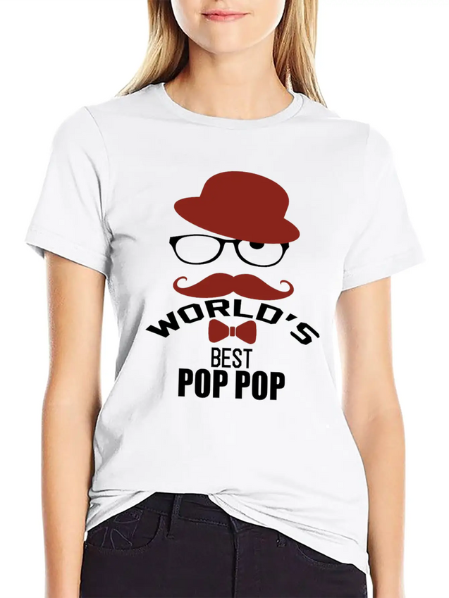 World's Best Pop Pop Lightweight Cotton T-Shirt – Daily Comfort Graphic Shirt