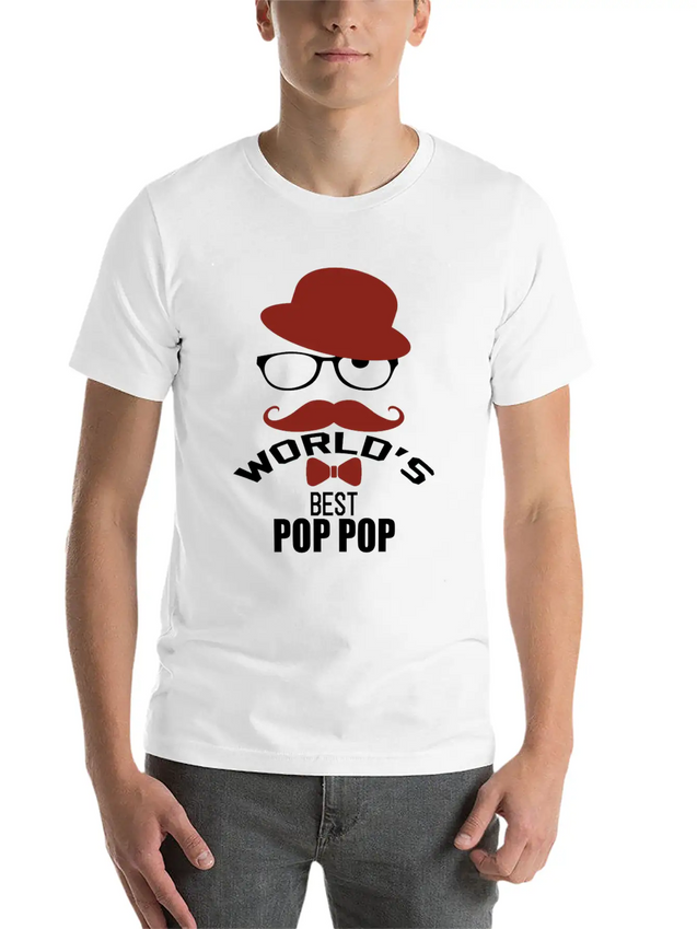 World's Best Pop Pop Lightweight Cotton T-Shirt – Daily Comfort Graphic Shirt