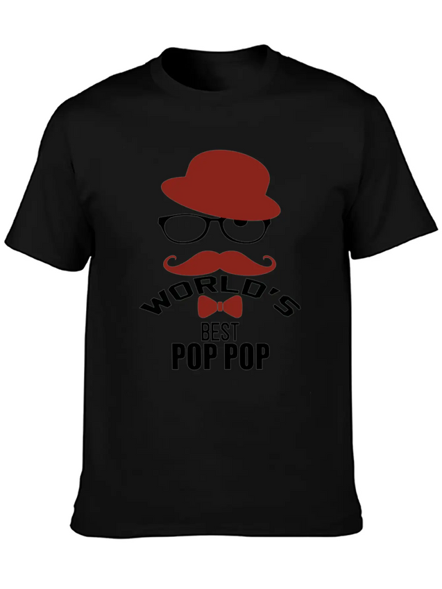 World's Best Pop Pop Lightweight Cotton T-Shirt – Daily Comfort Graphic Shirt