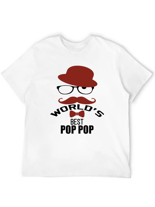 World's Best Pop Pop Lightweight Cotton T-Shirt – Daily Comfort Graphic Shirt