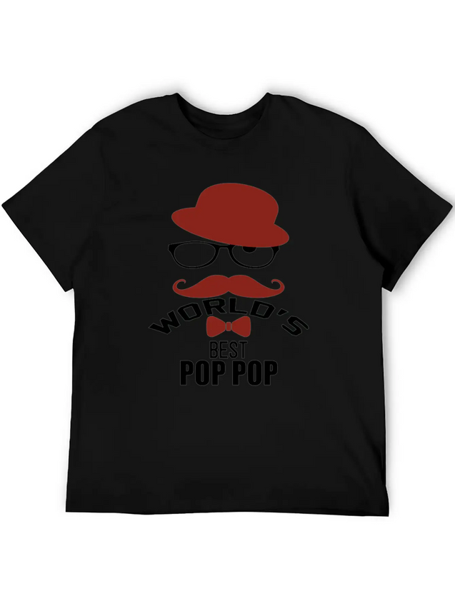 World's Best Pop Pop Lightweight Cotton T-Shirt – Daily Comfort Graphic Shirt