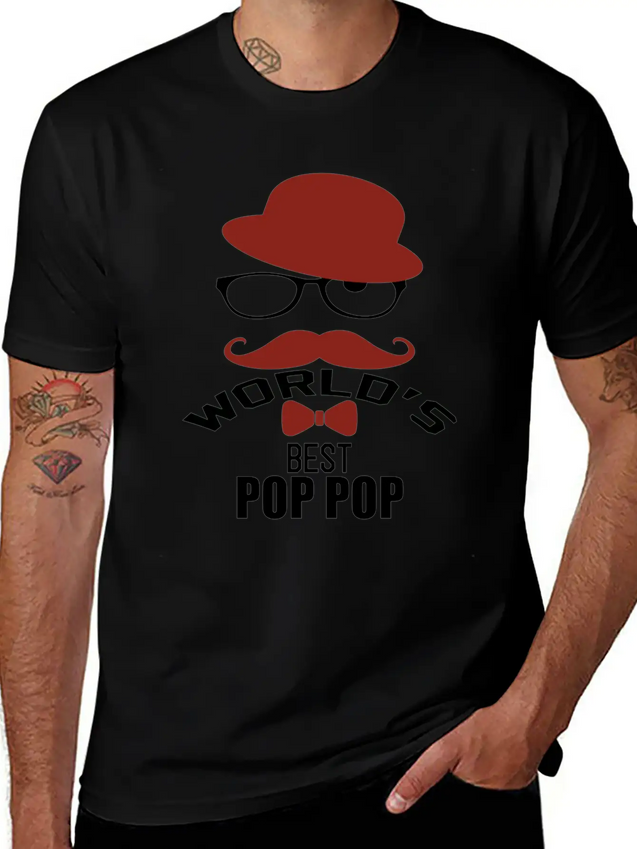 World's Best Pop Pop Lightweight Cotton T-Shirt – Daily Comfort Graphic Shirt
