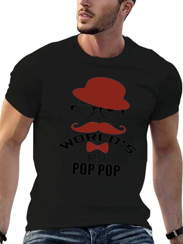 World's Best Pop Pop Lightweight Cotton T-Shirt – Daily Comfort Graphic Shirt