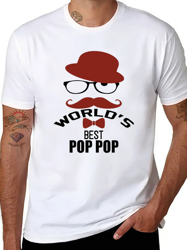 World's Best Pop Pop Lightweight Cotton T-Shirt – Daily Comfort Graphic Shirt