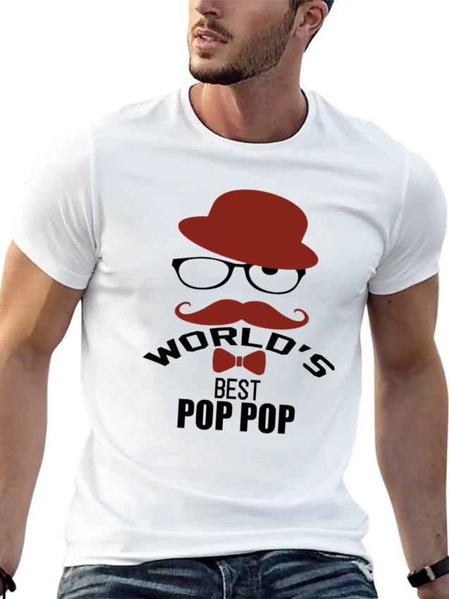 World's Best Pop Pop Lightweight Cotton T-Shirt – Daily Comfort Graphic Shirt