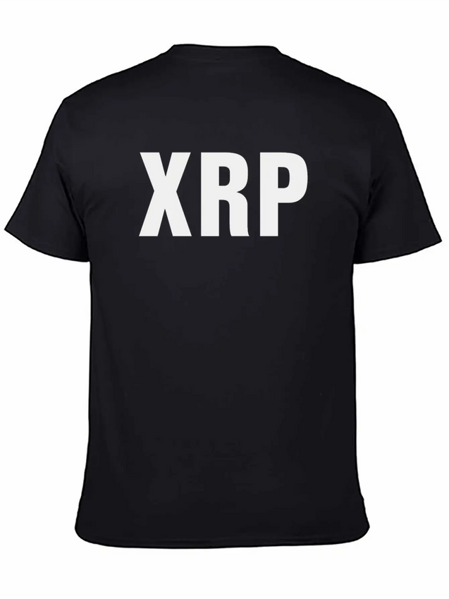 XRP Black Cryptocurrency Digital Blockchain Ripple Lightweight Cotton T-Shirt – Daily Comfort Graphic Shirt