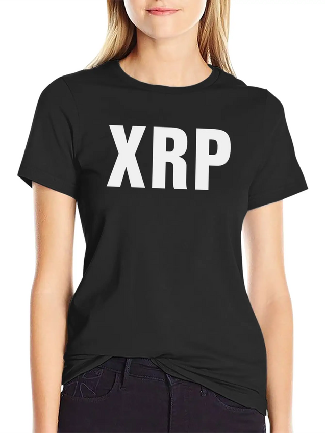 XRP Black Cryptocurrency Digital Blockchain Ripple Lightweight Cotton T-Shirt – Daily Comfort Graphic Shirt