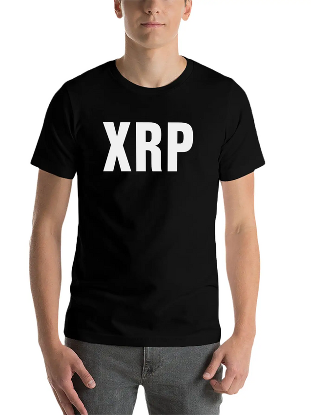 XRP Black Cryptocurrency Digital Blockchain Ripple Lightweight Cotton T-Shirt – Daily Comfort Graphic Shirt