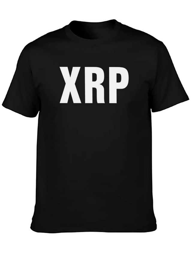 XRP Black Cryptocurrency Digital Blockchain Ripple Lightweight Cotton T-Shirt – Daily Comfort Graphic Shirt