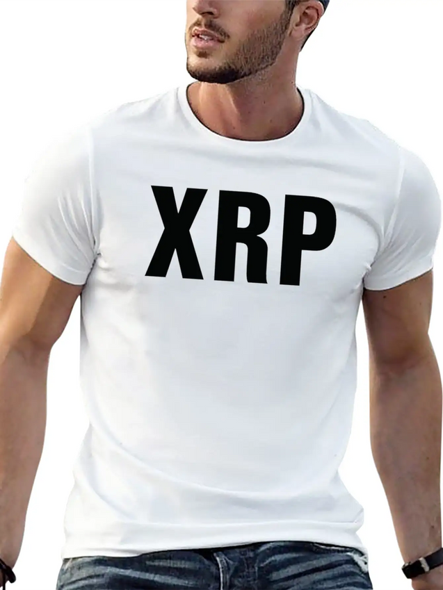 XRP Black Cryptocurrency Digital Blockchain Ripple Lightweight Cotton T-Shirt – Daily Comfort Graphic Shirt