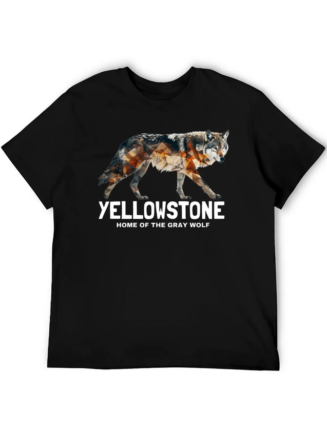 Yellowstone Gray Wolf - Home Of The Gray Wolf Lightweight Cotton T-Shirt – Daily Comfort Graphic Shirt