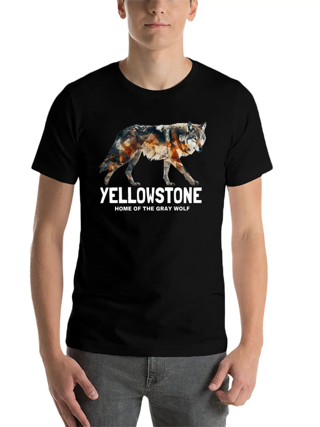 Yellowstone Gray Wolf - Home Of The Gray Wolf Lightweight Cotton T-Shirt – Daily Comfort Graphic Shirt