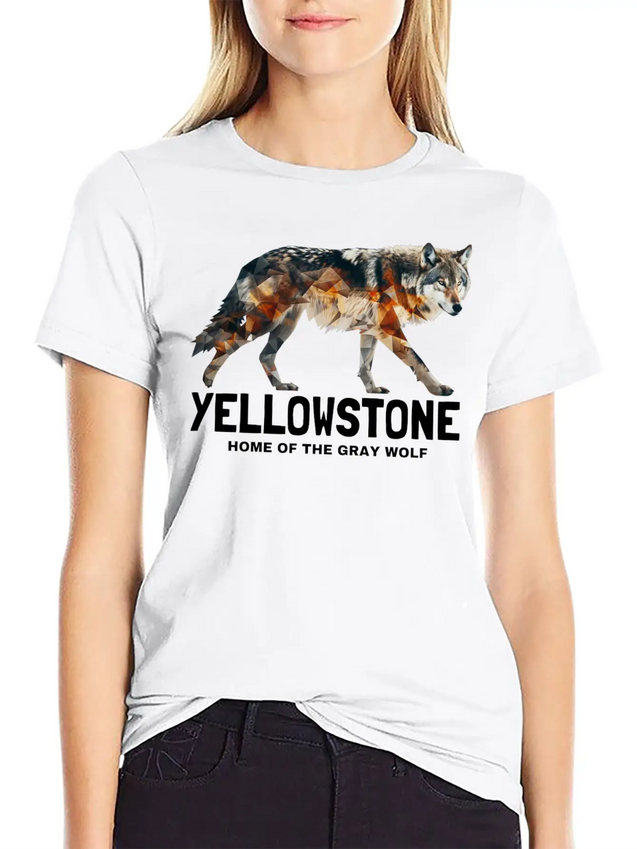 Yellowstone Gray Wolf - Home Of The Gray Wolf Lightweight Cotton T-Shirt – Daily Comfort Graphic Shirt
