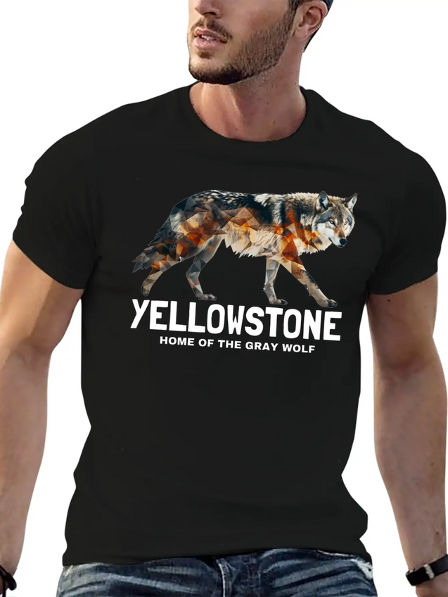 Yellowstone Gray Wolf - Home Of The Gray Wolf Lightweight Cotton T-Shirt – Daily Comfort Graphic Shirt